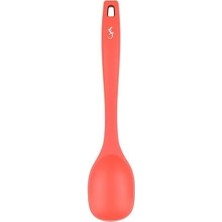 Lurch - Platin Silikon Yemek Kaşığı 28 cm Somon - Yanmaz, Yapışmaz, Bükülmez, Çizmez, Tat ve Koku Bırakmaz - 240061