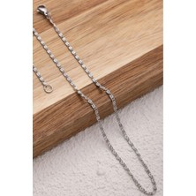 St. Morritz Çelik Ince Ataç Model Bel Zinciri Minimal Zincir Salyangoz Kararmaz 2 mm 60-75 cm