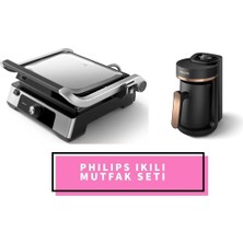 St. Morritz HD6301 2200W 5000 Serisi Izgara ve Tost Makinesi ve Philips Türk Kahve Makinesi