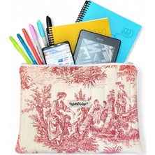 St. Morritz Defter ve Kırtasiye Malzemeleri Için Desenli Pofuduk Organizer Çanta (30X24 Cm)