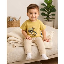 Tuffy Hardal – Erkek Bebek Açık Sarı Dinozor Baskılı Süprem T-Shirt