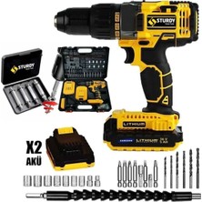 St. Morritz 58V8AH Lion Çift Akülü Turbo Şarjlı Matkap Fc 27 Parça Setli + Bozulmuş Vida Sökme Setli