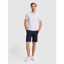 Cacharel Lacivert Regular Fit Dokuma Şort 50321075 VR033