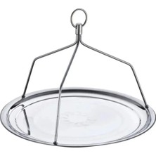 St. Morritz Çaycı & Kahveci Tepsisi Askılı Çelik 45 cm Çay Bahçesi Restoran Kafe Çay No:3