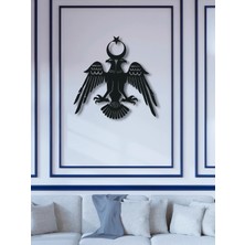 Selçuklu Kartalı Temalı Metal Duvar Dekoru Siyah KAF1283 50 x 50 | Enova Art