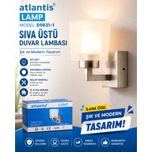 Efe Elektrik Atlantis D9631-1 Sıva Üstü Duvar Lambası Modern Şık Tasarım Aydınlatma