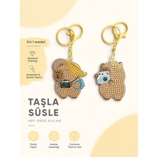 İğne İzi 5d Elmas Taş Işlemeli Anahtarlık & Çanta Charmı 2'li Set 5x6 cm Diamond Painting Keychain & Bag Charm BKBT17864