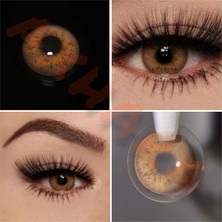 Axhara Newyork Retina Brown Ela Renkli Göz Kirpik Lensi Doğal Görünüm  Yıllık Kullanım