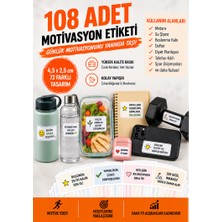 Tanex 108 Adet Motivasyon Etiketi | 36 Farklı Slogan | 4,5x2,5 cm Sağlıklı Yaşam ve Pozitif Enerji Sticker Seti