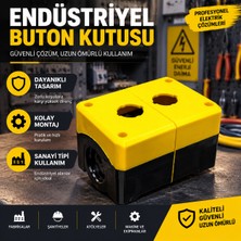 Efe Elektrik (5 adet) Endüstriyel Buton Kutusu Sarı Siyah Kumanda Kutusu Elektrik Kontrol Kutusu