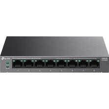 1001 LS108GP | 8-Port Gigabit Poe+ Switch | 62W Poe Bütçesi, 250M Iletim, Tak ve Çalıştır | Fansı