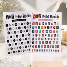 Ert Print Studio Alfabe Harf & Sayı Sticker Seti | Büyük-Küçük Harf, Rakam ve Semboller | Planlayıcı, Defter ve Scrapbook Dekorasyonu
