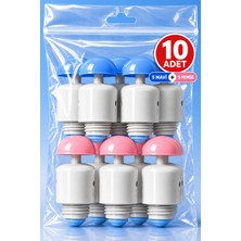 Hilal Kimya Depolu Sabunluk Sistemi Musluğu 10 Lu Paket - Butonlu Musluk Aparatı Pembe-Mavi
