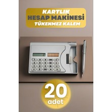 St. Morritz 20 Adet Taşınabilir Hesap Makinesi Güneş Enerjili Kartvizitlik Tükenmez Kalem Cep Tipi Calculator