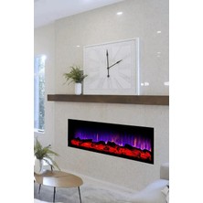St. Morritz Elektrikli Dekoratif Şömine - 100X35X18 cm - Dahili Odun Sesi, Bluetooth Hoparlör, 3 Renkli, Kumanda