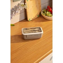 St. Morritz Fusca Çatal Kaşıklı Lunch Box/yemek Taşıma/saklama Kutusu Gri