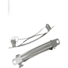 St. Morritz 5 cm Gümüş Otomatik Örgü Toka Aparatı - Metal Klips - Tasarım Toka Aparatı - 10 Adet