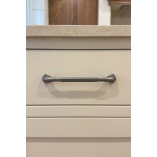 Verona 160 mm Mat Füme - Zamak Mobilya Kulbu – 20 cm Dolap ve Çekmece Kulpu