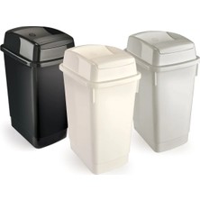 St. Morritz Banyo Çöp Kovası 27 Litre Çift Taraf Itme Kapaklı Atık Kutusu Cafe Otel Çöp Kovası 27 Litre 3 Adet