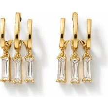 Venüs Design Çelik 3lü Taşlı Küpe