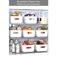 St. Morritz 8 Adet Eco+ 3.5 Lt Dolap Içi, Buzdolabı Düzenleyici, Banyo, Mutfak Organizer Beyaz 24CM16CM11CM