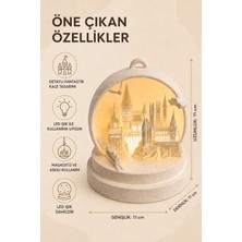 Eb Studio Fantastik Kale Temalı Dekoratif Biblo – LED Uyumlu Masaüstü ve Askılı Dekor 11 cm