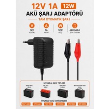 Bluesery 12V 1A Akü Şarj Aleti Cihazı Adaptörü Otomatik Maşalı | Atv, Akülü Araba, Jeep, Pilsan Uyumlu Adaptör