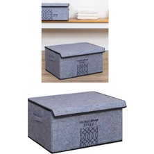 St. Morritz Keçe Kapaklı Maxi Hurç Kutu, Çok Amaçlı Düzenleyici Kutu Organizer Sandık Maxi Boy 47X37X24 cm