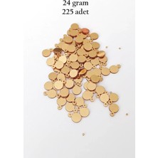 Oya Abiye Bileklik Kolye Pleksi Metalik Plastik Pul Altın Renk 24 Gram 225 Adet - BNC553