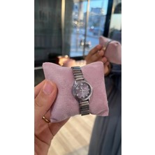Takıcım Jewelry Mor Kadranlı Lastikli Esnek Metal Kadın Çelik Saat
