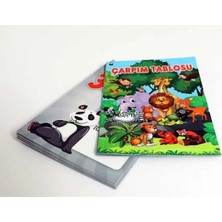 St. Morritz Sevimli Hayvanlar Temalı Pvc Plastik Çarpım Tablosu Kartları, 11 Adet Yazılabilir Kart (10X14 Cm)