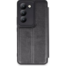 Mey Ithalat®  Vivo V30 Lite 4g Kılıf Flip Cover - Siyah