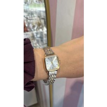 Takıcım Jewelry Kare Kadranlı Gold Çelik Kadın Kol Saati