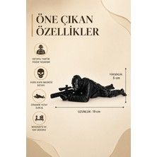 Eb Studio Siyah Taktik Keskin Nişancı Figürü – Kuru Kafa Maskeli Masaüstü Dekoratif Biblo 19 cm