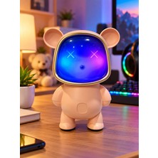 Biton Toptan Ayıcık Bluetooth Hoparlör Rgb Animasyon Işıklı Yüksek Ses Çıkışlı USB ve Kart Destekli Mini Speaker