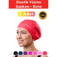 St. Morritz Premium Su Geçirmez Silikon Yüzücü Havuz ve Deniz Bonesi Elastik Yüzme Şapkası 2'li Set