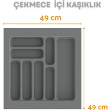St. Morritz Çekmece Içi Kaşıklık ve Kepçelik Düzenleyici – Gri 49X49 cm (43X40 cm Kadar Kesilebilir)