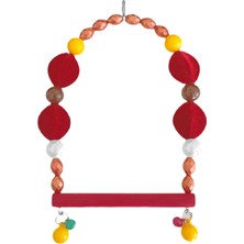 Belirtilmemiş Tünekli Bordo Kadife Boncuklu Kuş Salıncağı 10-16 cm