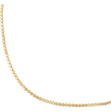 Zeino Yuvarlak Pullu Zincir Kolye  - 14K Altın Kaplama - 60 cm