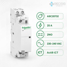 Schneider Electric Acti9 Ict A9C20732 25A 2no 230–240 V Ac Modüler Kontaktör