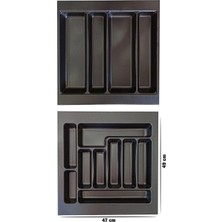 St. Morritz 2li Set 47X49 cm Düzenleyici 47 cm Siyah Kepçelik & 47 cm Siyah Kaşıklık ( 45X40 cm E Kesilebilir )