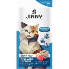 Belirtilmemiş Jinny Creamy Digestive Hasas Sindirim Için Ton Balıklı ve Deniz Taraklı Kedi Ödül Sı 5X15 gr