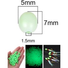 St. Morritz Fosforlu Glow Yeşil 5X7MM Silikon Yumuşak Boncuk Olta Takımı, Çapari, Jig Yapım Malzemesi 50 Adet
