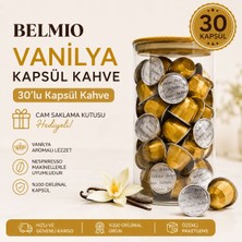 Nespresso Uyumlu Belmio Kapsül Kahve Vanilya 3X10 Lu Cam Saklama Kutusu Hediyeli