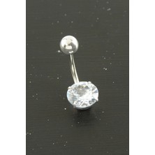 Zero Land Csmo-Tex Yuvarlak Zirkon Taşlı Çelik Piercing 1 Adet Gümüş Rengi