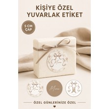 Yeap Office Kişiye Özel 5 cm Yuvarlak Hediyelik  Etiketi 54 Adet - Kuşe Parlak Etiket