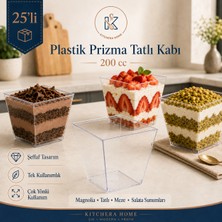 25'li 200 cc Kübik Prizma Mika Kase Magnolya Tatlı Meze Salata Sunum Kabı | Kitchera Home