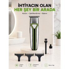 Profesyonel Saç Sakal Tıraş Makinesi T Bıçaklı Şarjlı Kablosuz 3 Taraklı Erkek Bakım Seti - Lisinya