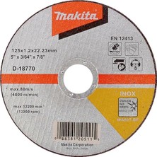 Makita Inox Kesme Taşı  -  Düz 125X1.2 mm