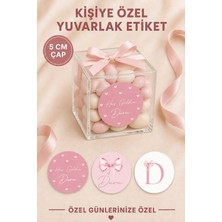 Yeap Office Kişiye Özel 5 cm Yuvarlak Hediyelik  Etiketi 54 Adet - Kuşe Parlak Etiket